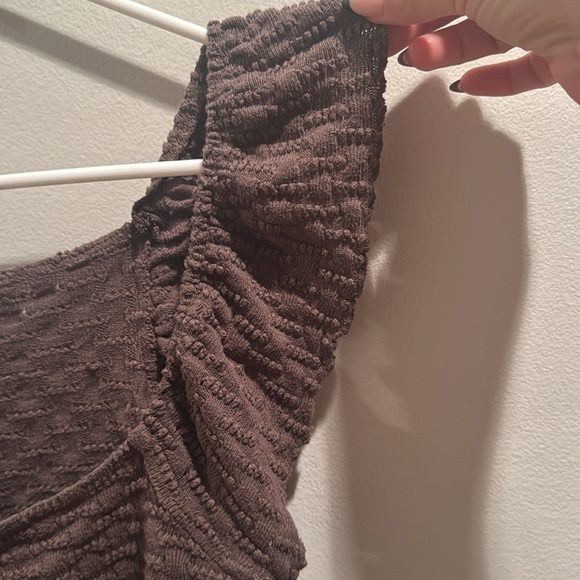 Free People Forever Now Crochet Ruffle Sleeve Top Large - Picture 6 of 7